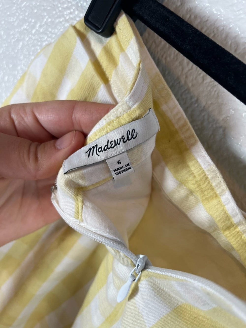Madewell Sarong Midi Wrap Skirt Yellow & White Gingham Tie-Waist Women’s 6 - Picture 9 of 12